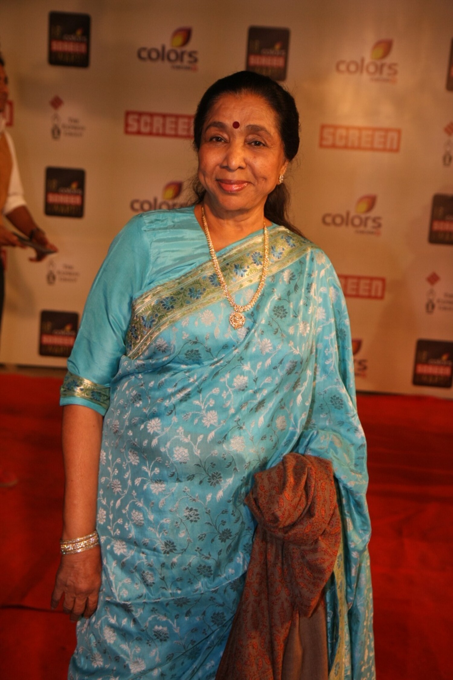 Veteran Singer Asha Bhosle At 18th Annual Colors Screen Awards At Mmrda Grounds In Mumbai