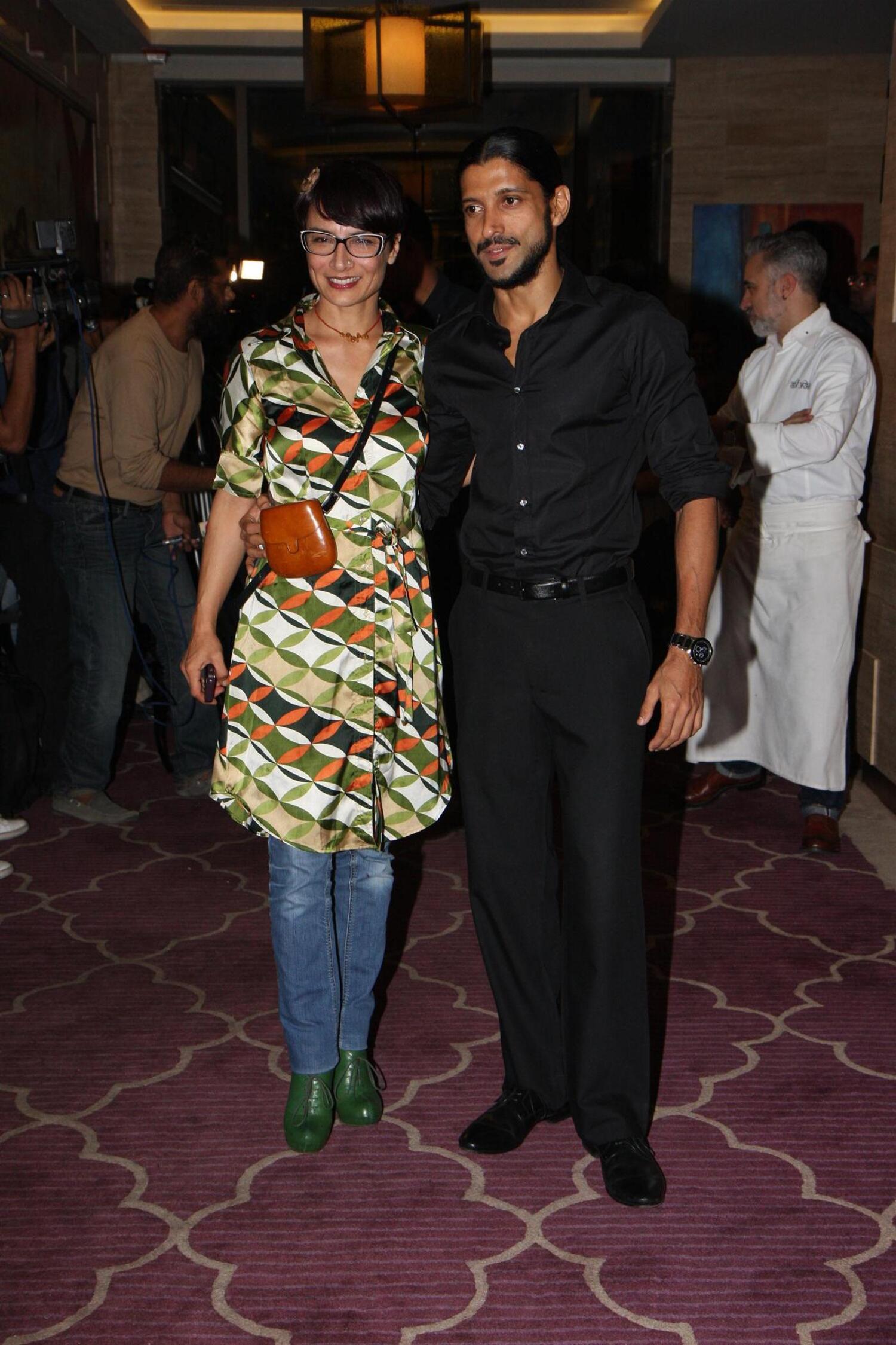 Farhan Akhtar With Wife Adhuna At Film Talaash Success Party At JW ...