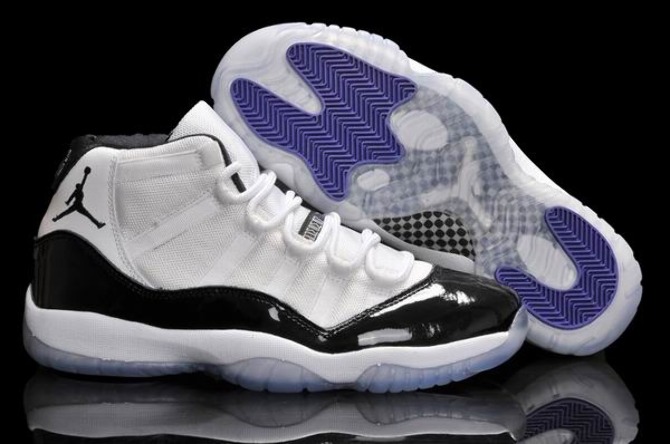 purple and black jordans 11