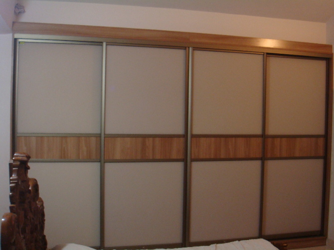 Glass and Pannel 12  wall to wall Wardrobe