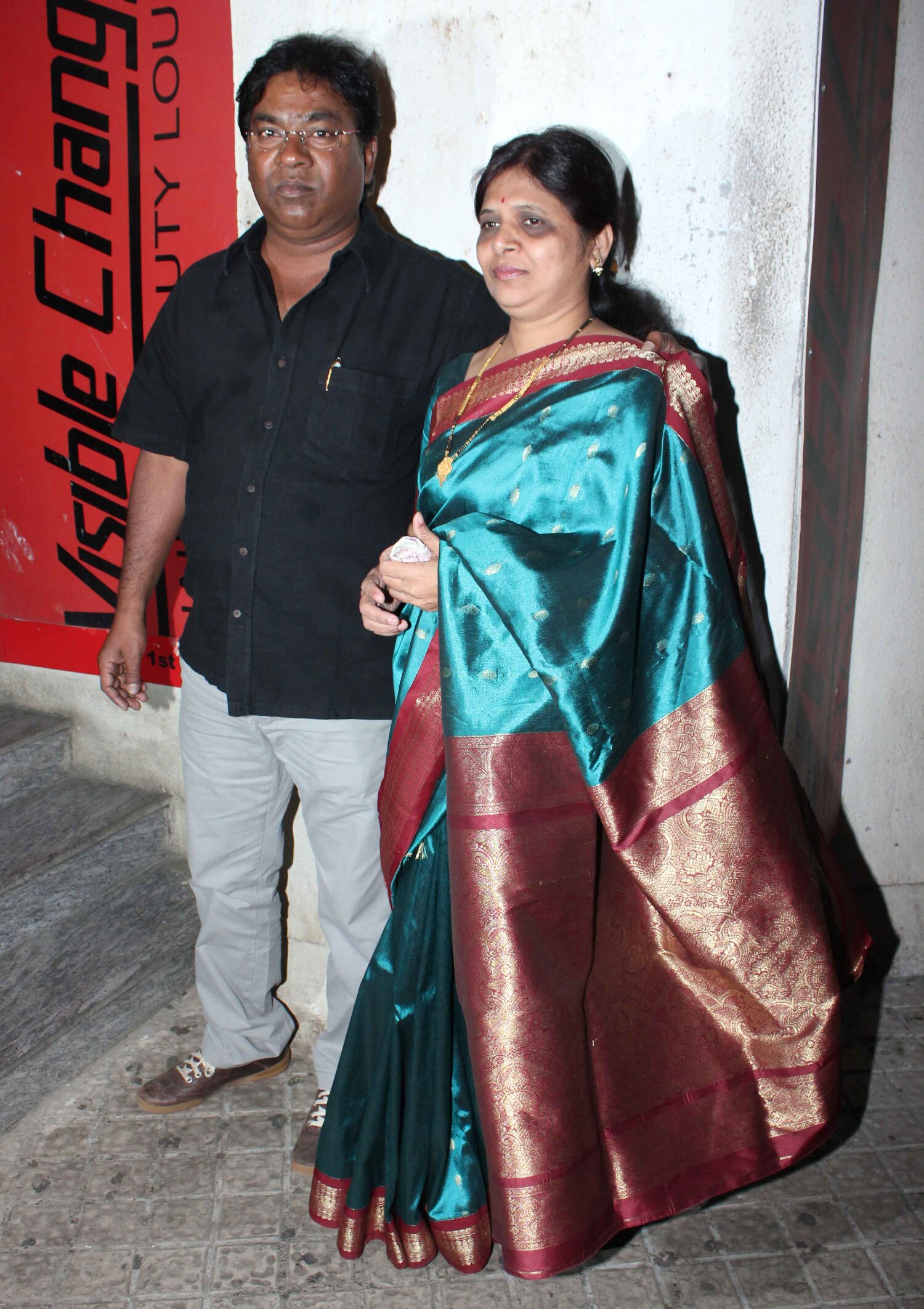 Marathi actor Kishore Kadam with wife at Ritesh Deshmukh produced ...