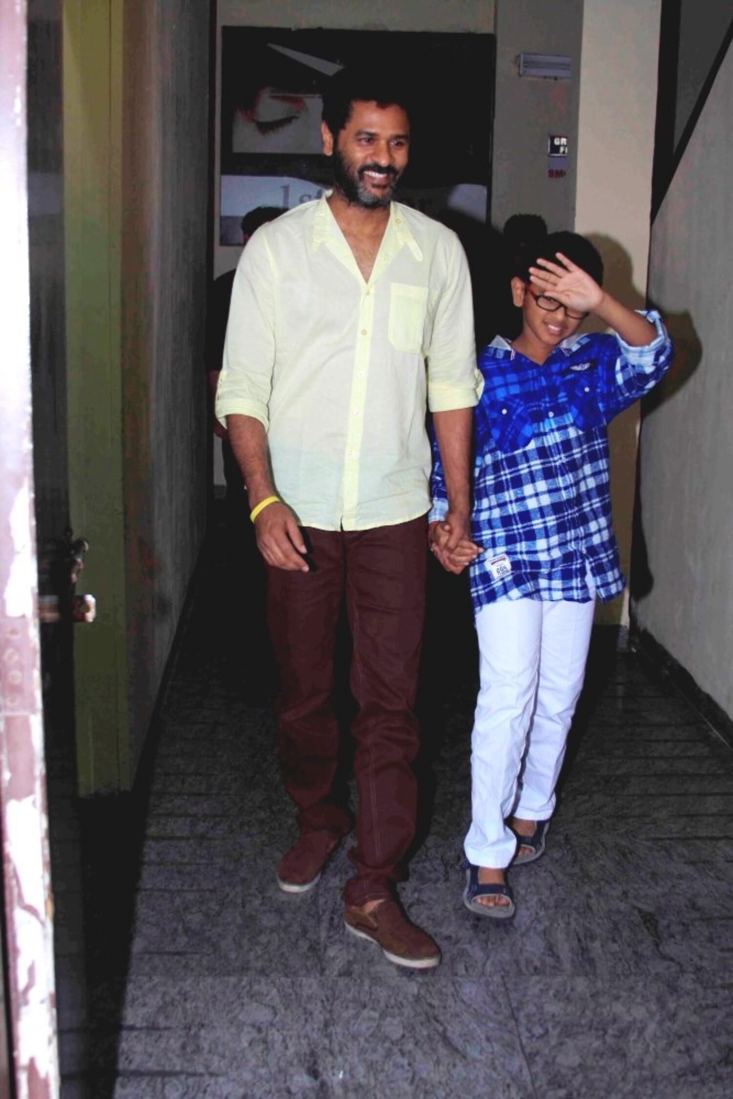 Prabhu Deva with his son at special screening of film Action Jackson 1 ...