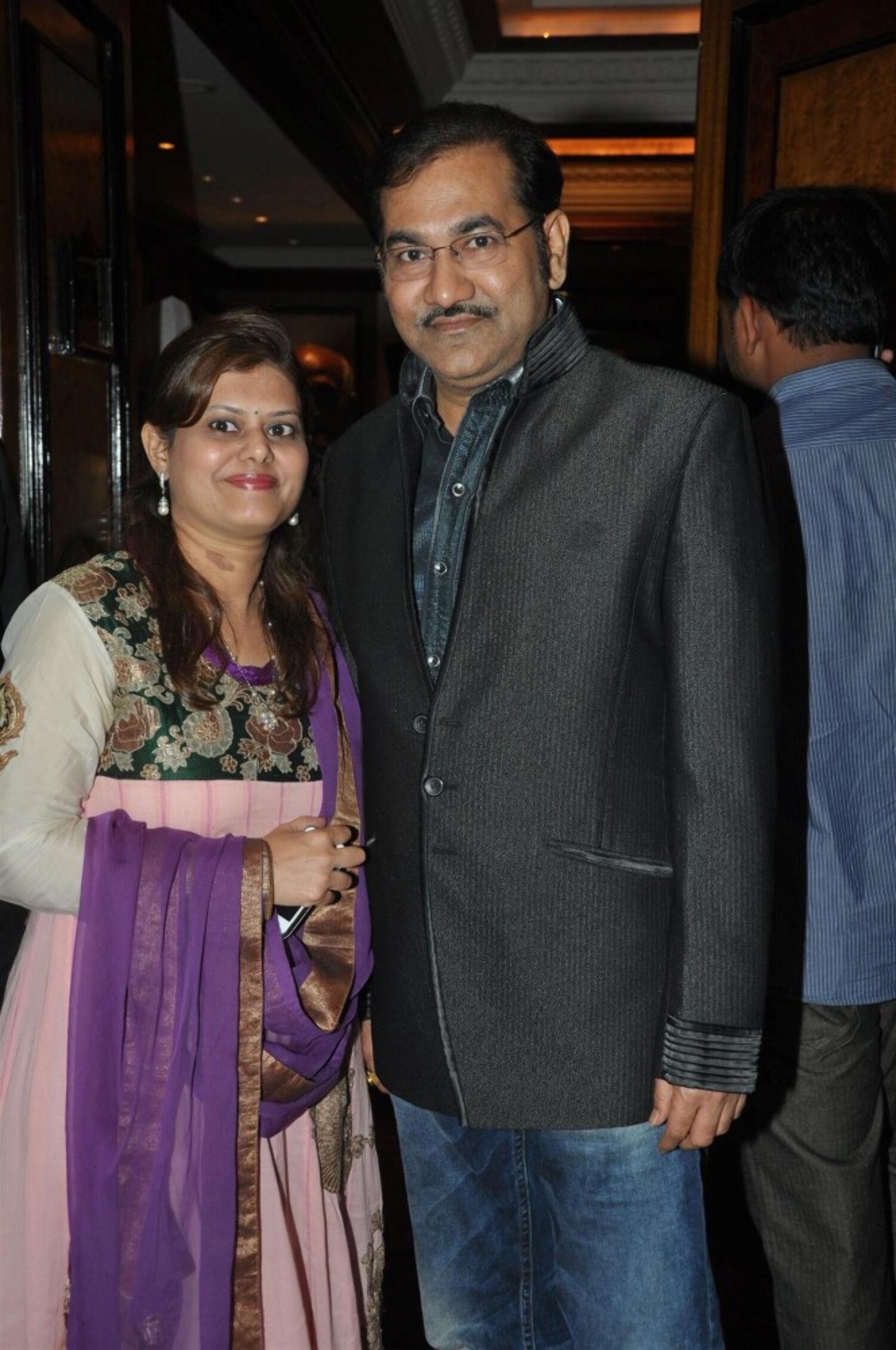 Sudesh Bhosle with his wife at the CNN IBN Senior Citizen Awards 2013 ...