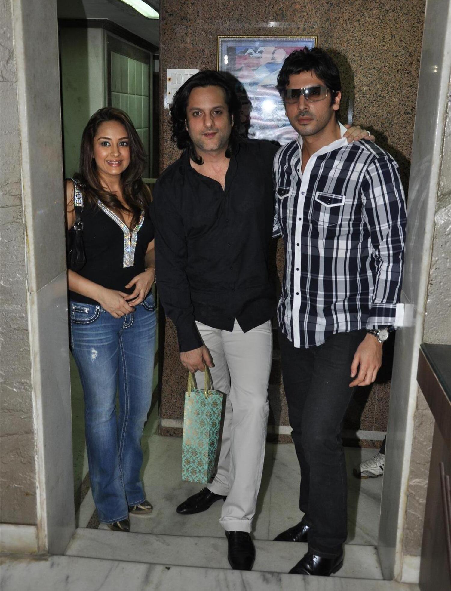 Fardeen Khan with wife Natasha and cousin Zayed Khan posing for ...