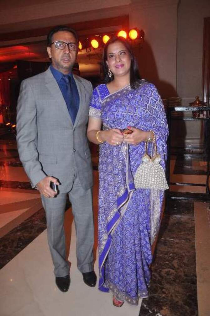 Gulshan Grover with Pratibha Advani at wedding reception of Bappa ...