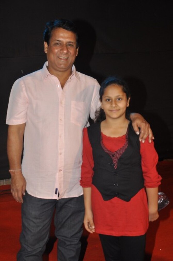 TV actor Rajendra Chawla with daughter at CID Veerta Awards in Mumbai